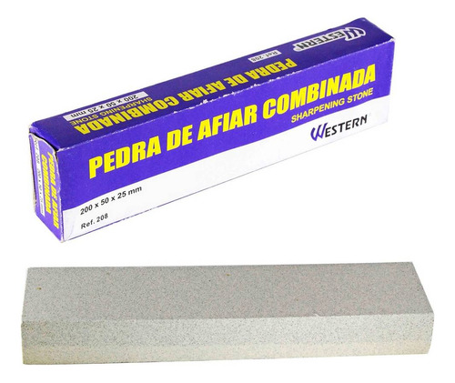 Pedra Para Afiar Facas Combinada Dupla Face 20cm 208 Western