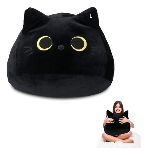 Almohada Peluche Gato Negro,gato De Peluche Gigante 55cm