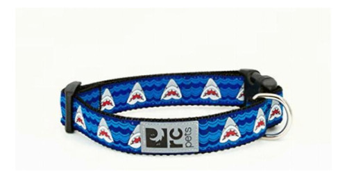 Rc Pets Collar De Clip Ajustable Para Perro, De 1 Pulgada, Color Shark Attack