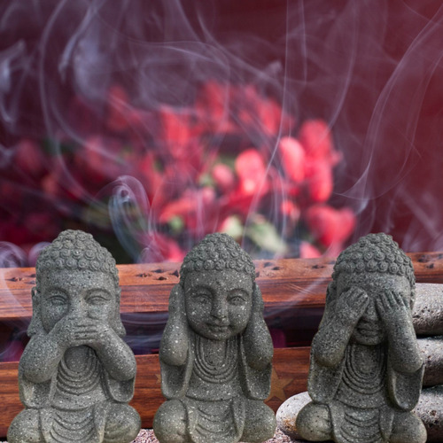 Imagen 4 de 6 de Set 3 Budas Buda, Mudra Tres Virtudes Sabios Figura Juego