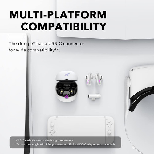 Dongle Vr P10 Soundcore Para Meta Quest 2, Ps4, Ps5, Pc, Swi
