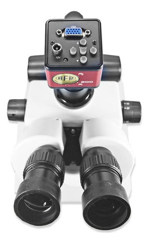 Microscópio Trinocular Afr Mb3000 Com Câmera Inclusa Cor Branco