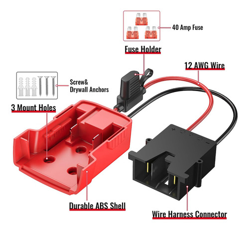 Adaptador Power Wheels Para Batería Con Conector De Arnés De