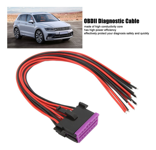 3 Peças De Cabos De Conector Fêmea Obd2 De 16 Pinos 30 Cm J1