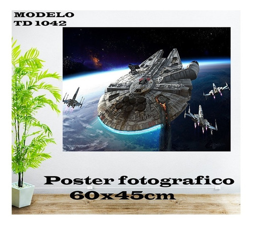 Halcon Milenario Star Wars Fotografía Poster  60x45 Cm