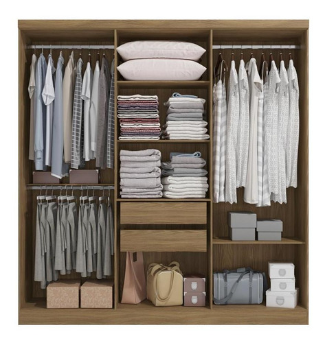 Guarda-roupa Casal Kappesberg 6 Portas 2 Gavetas Nogueira