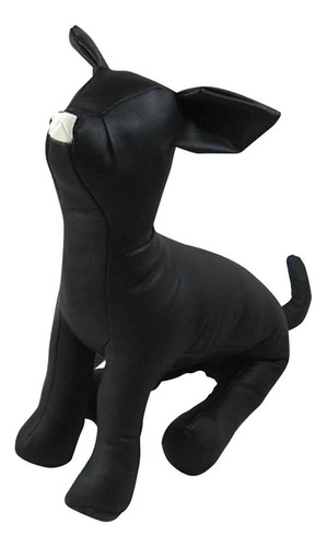 Maniquí De Perro De Cuero Pu Suministros Para Talla S Negro