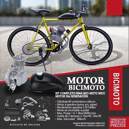 Kit Motor Para Bicicleta 80cc Bicimoto Transporte Moto 5ta G