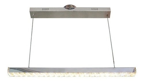 Lustre Pendente Retangular Cristal Led 24w 80cm 