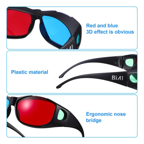 F Gafas Para Ver Películas En 3d, Rojas, 3 Unidades, 5