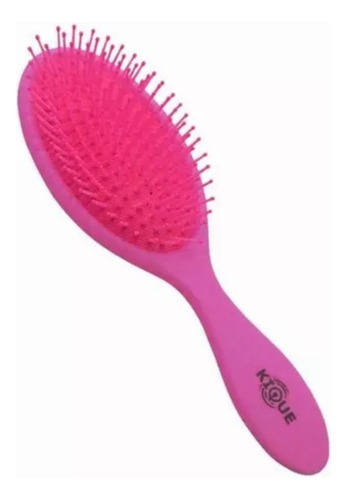 Cepillo Forma De Ovalo Punta De Goma Neón Rosa Kique