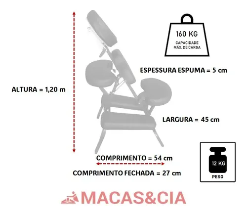 Cadeira De Massagem Portátil Preta QM02 Best Pro Cor Preto