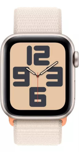 Apple Watch SE GPS + Celular (2da Gen) • Caja de aluminio blanco estelar de 44 mm • Correa loop deportiva blanco estelar