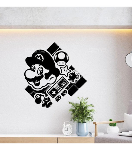 Pegatina De Pared Mario Bross Videojuegos Sticker 