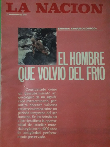  Nacion Revista 1991 Homo Tirolensis Arqueologia Edad Bronce
