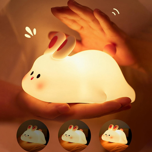 Lámpara Led Portátil Recargable Con Forma De Conejo Face Ra