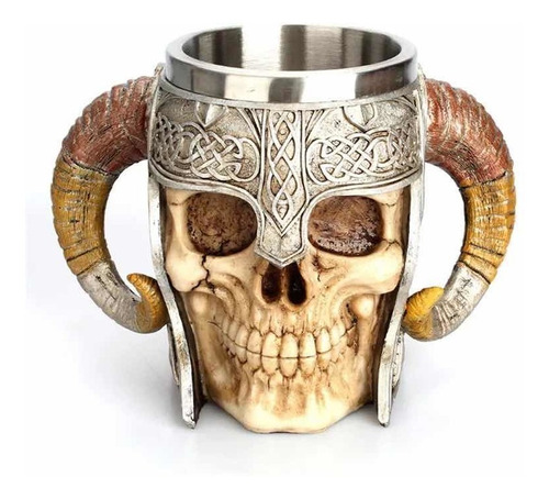 Tazón Taza De Cráneo Vikingo Tazón Cerveza Acero Inoxidable