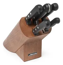 Comprar Juego De Cuchillos 5 Piezas Mas Taco De Madera Nogal Arcos 