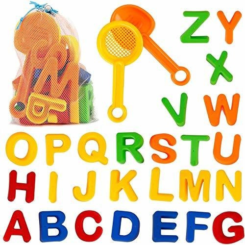 Abc Alphabet Beach Sand Mold Toy Set Para Niños Con 26 Lette