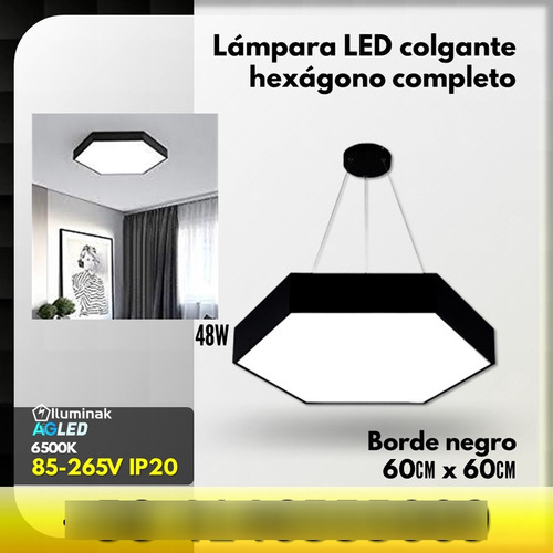 Lampara Led Colgante 36w Tipo Hexagono