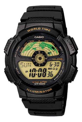Relógio Casio Standard Digital World Time Ae1100w-1bvdf