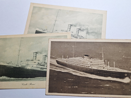 Lote 3 Antiguas Postales Tema Barcos (circa 1950) 