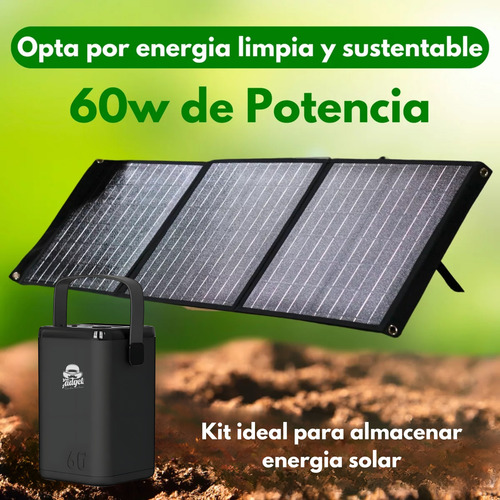 Set Power Bank 60,000 Mah Bateria Portatil + Panel Solar 60w
