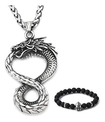 Bavipower Viking Ouroboros Jormungand Collar Loki De Acero I