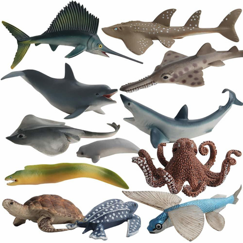 Juego De Figuras De Animales Marinos Del Mar Del Océano, Jug