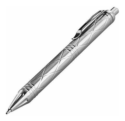 Bolígrafo - Stainless Steel Push Button Mechanism Pen Solid 