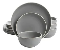 Comprar Set De Vajilla Gibson Home Rockaway 12 Piezas - Gris Mate
