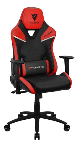 Silla de escritorio ThunderX3 TC5 gamer ergonómica  ember red con tapizado de cuero sintético