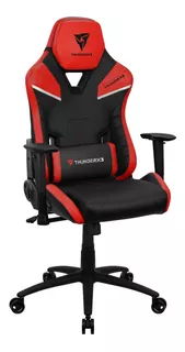 SILLA DE ESCRITORIO THUNDERX3 TC5 GAMER ERGONÓMICA EMBER RED CON TAPIZADO DE CUERO SINTÉTICO