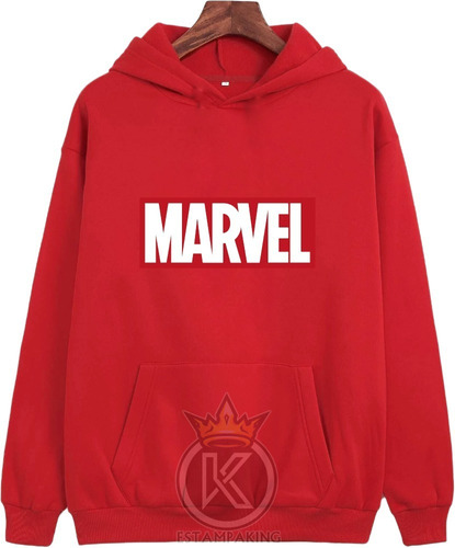 Poleron Marvel Logo + Jockey Gorro - Superheroes - Estampaking