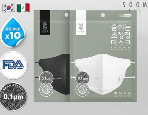 Bidameun Cubrebocas Coreano Con Filtro Nano Soomlab 8 Pz