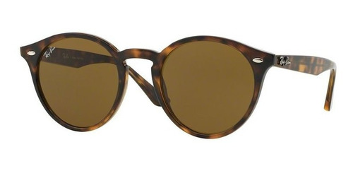 Óculos De Sol Polarizados Ray-ban Round Rb2180 Tamanho Standard Armação Polished Tortoise Y Lente Brown