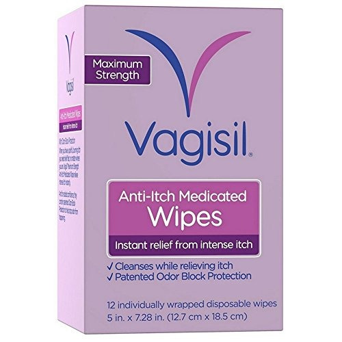 Vagisil Anti-itch Medicated Wipes, Fuerza Máxima, 12 Toallit