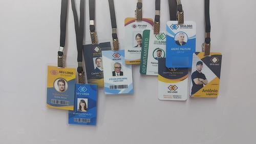 Crachá Personalizado Dupla Face Cordão E Presilha + Arte 15u