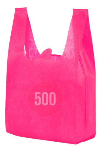 500 Bolsas Tnt Ecologica 60x35 Reciclable Fucsia 40grs