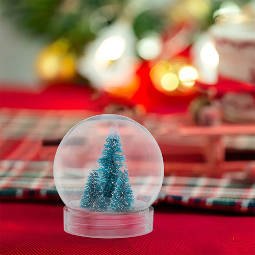 12 Bolas De Nieve De Plástico Transparente Hechas A Mano Con