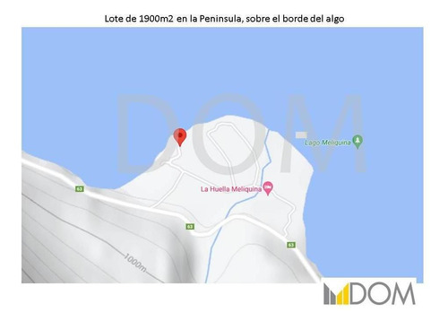 Imagen 4 de 4 de Lote De 1900m2 En La Península De Meliquina, Sobre La Costa Del Lago