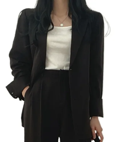 comprar 2pzs Traje Casual Traje Mujer Sacos Para Dama Blazer Negro M