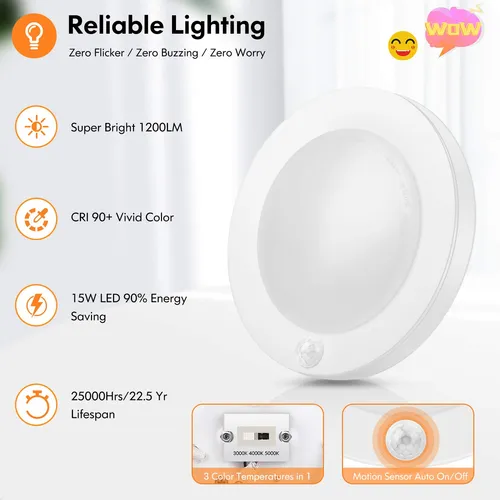 Lmpara De Techo Led Con Sensor De Movimiento, Ilumina Tu Hog