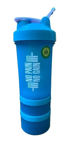 Shaker Vaso Para Batido De Proteina 3 En 1, 450ml Celeste