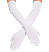 Comprar Guantes Largos De Dama 55cm Negro Blanco Disfraz Halloween