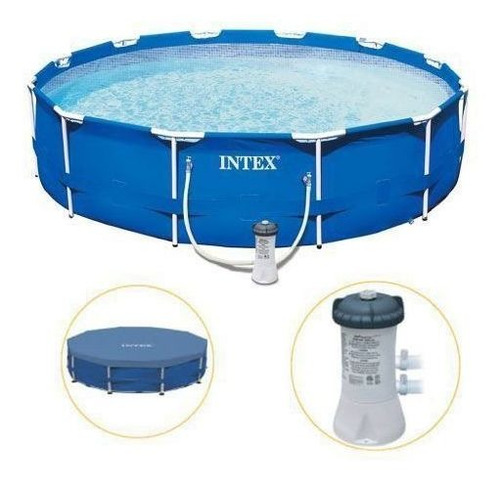Piscina Estrutural 6503l Azul Armação Filtro E Capa Intex