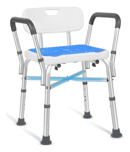Silla De Ducha Ajustable Con Brazos Y Respaldo, Silla De Duc
