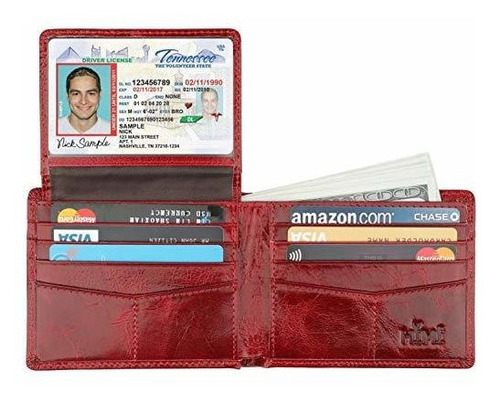 Himi Wallet For Hombre-genuine Leather Rfid Blocking Gw3mi