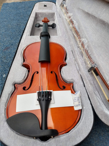 Imagen 5 de 5 de Violin De Estudio 3/4 Con Arco Resina Estuche Y Mentonera