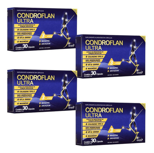 Kit Condrofan Ultra Airela Com 4 Caixas De 30 Cápsulas Cada